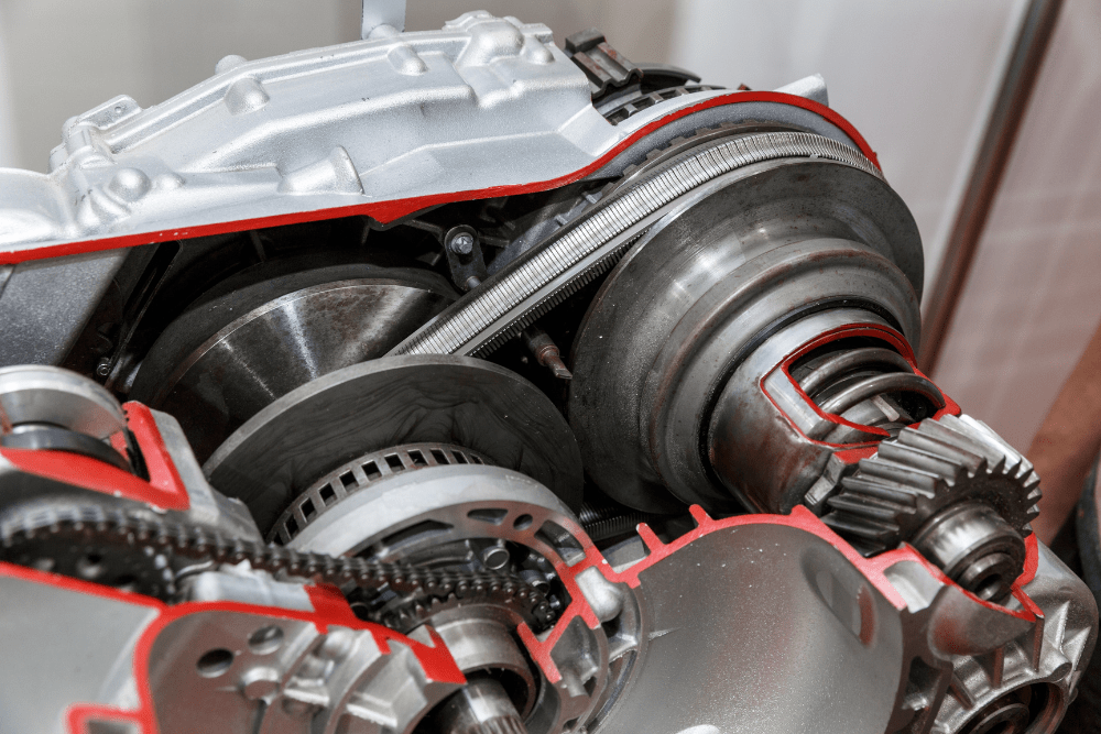 CVT transmission repair in Belton, MO by Belton Transmission & Complete Auto Repair. Image of a CVT transmission cutaway, which does not depict a fuel induction system, highlighting the need for accurate visuals when promoting fuel system maintenance services.